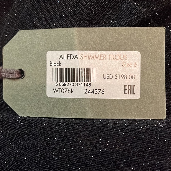 All Saints Alieda Shimmer Trousers In Black - Picture 7 of 9